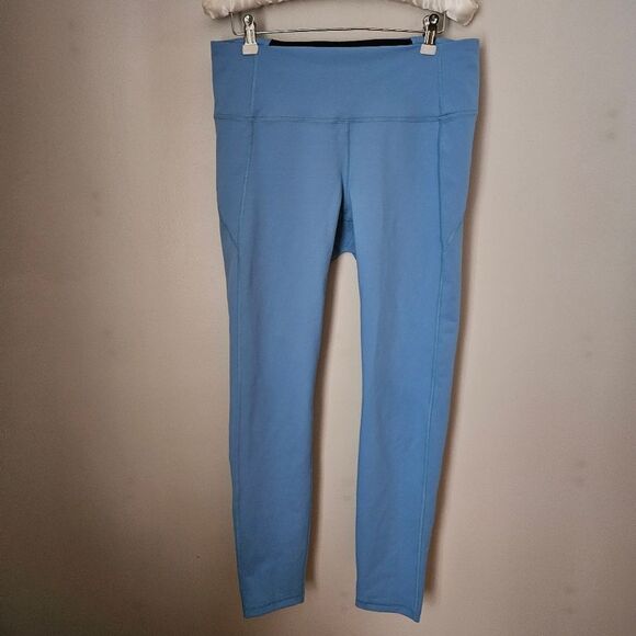 Under Armour Leggings Blue Athleisure Athletic Workout Casual Solid Pocket - Picture 1 of 10